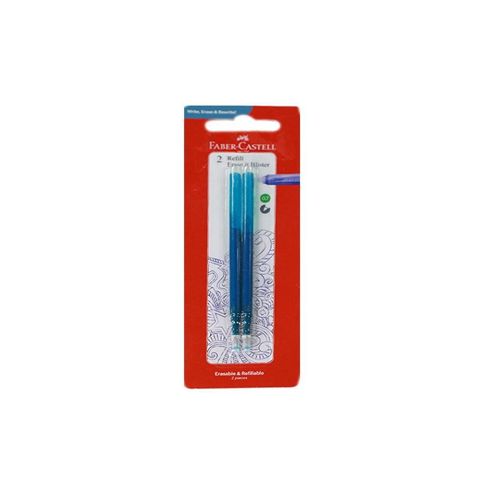 (NET) Faber Castell Erasable Gel Roller 0.7mm Refill 2 pcs Blue