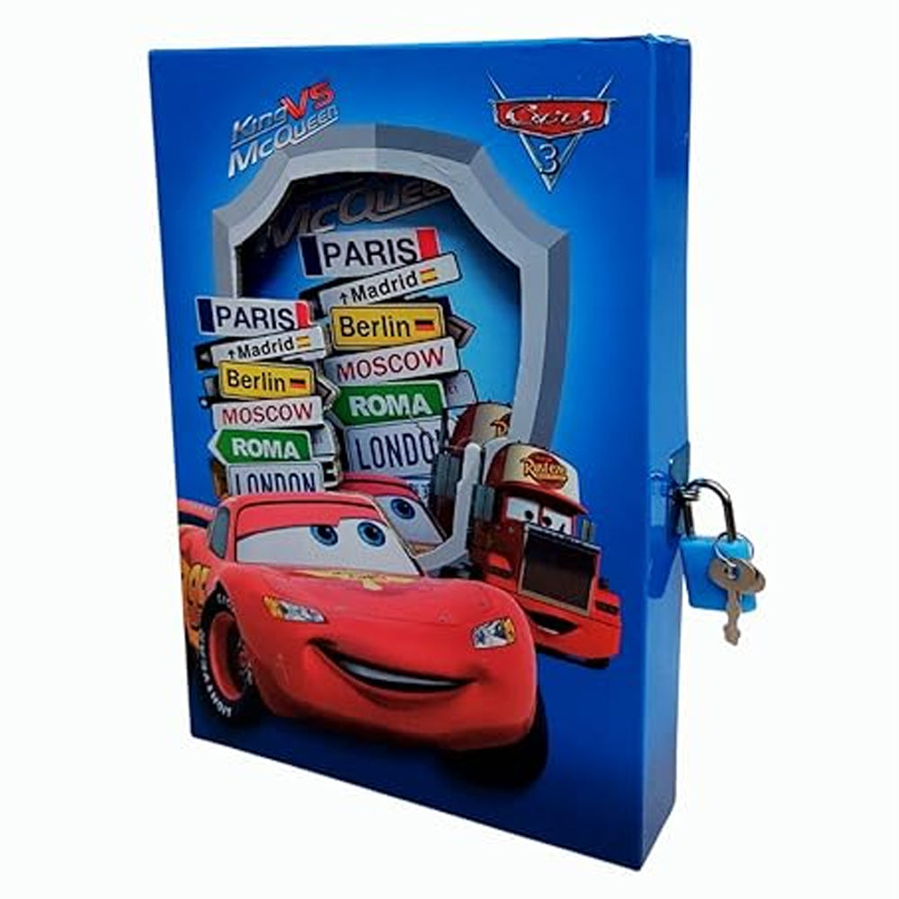 (NET)Cartoon Racing Cars Character Secret Lock NotebookCar