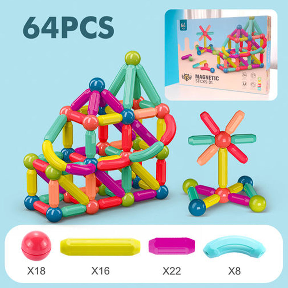 (Net) Magnetic Sticks Toy Set 64 Pcs / KM-12 / 5648 / KL087
