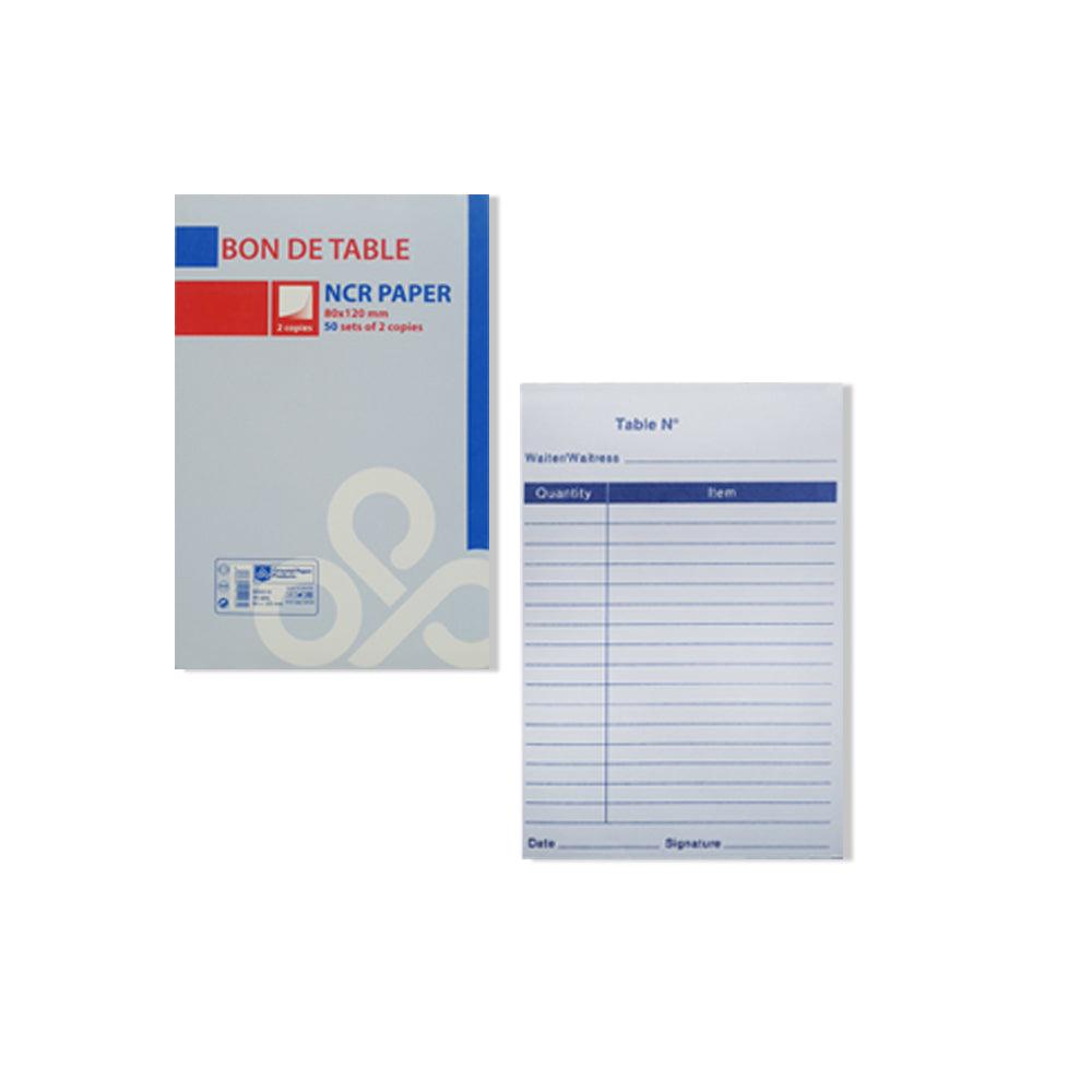 (NET) Opp Bon De Table Duplicate Book 50 x 2 copies 8 x 12 cm