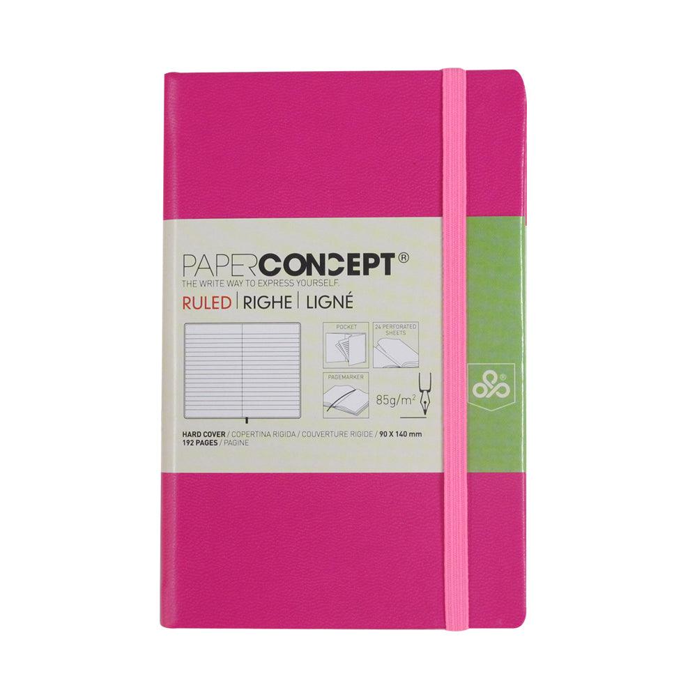 (NET) OPP Paperconcept Executive Notebook PU Fluo Hard cover lined / 9 x 14 cm