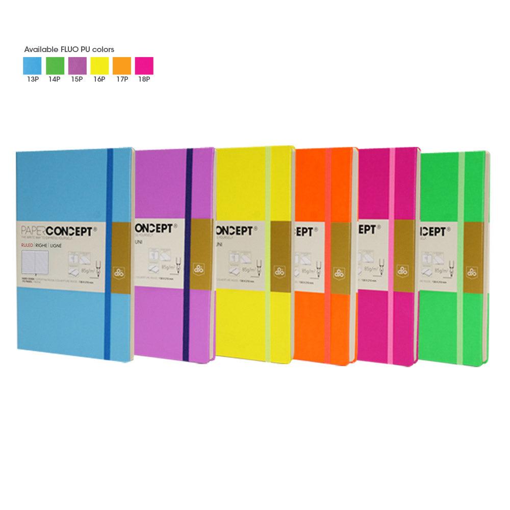 (NET) OPP Paperconcept Executive Notebook PU Fluo Soft Cover Line / 2129.7 cm