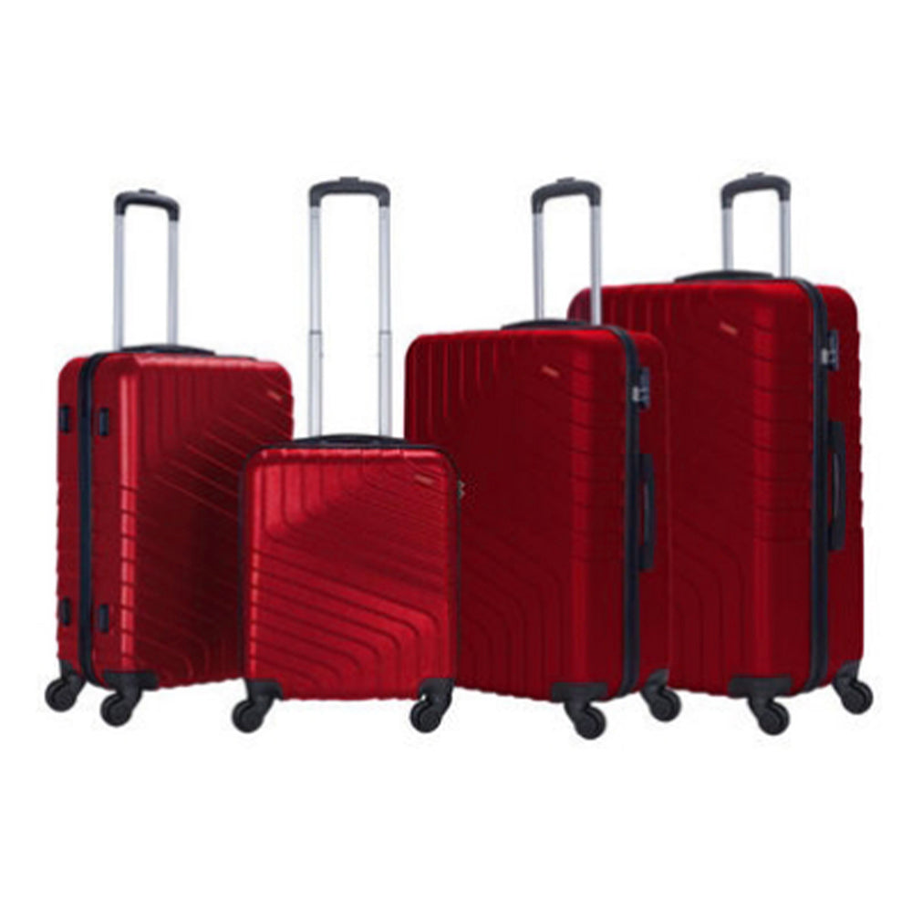 (NET) StarGold Luggage Suitcase Trolley Bag with lock 360 Degree Rotation set 4 pcs / SG-T93DRed