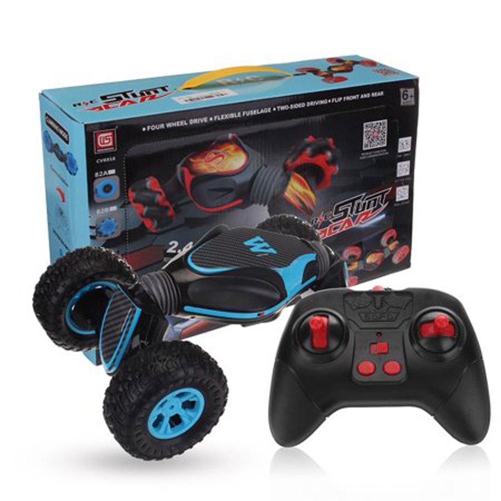 2.4G 4WD Double-sided RC Drift Stunt Car Crawler w/ 500mah BatteryBlue
