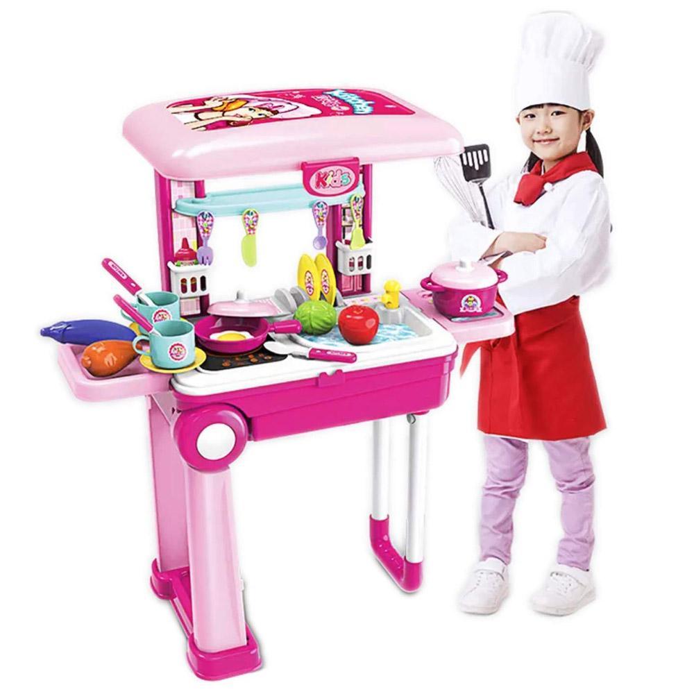 2 in 1 Little Chef Kitchen Play Set Big with Light and Sound