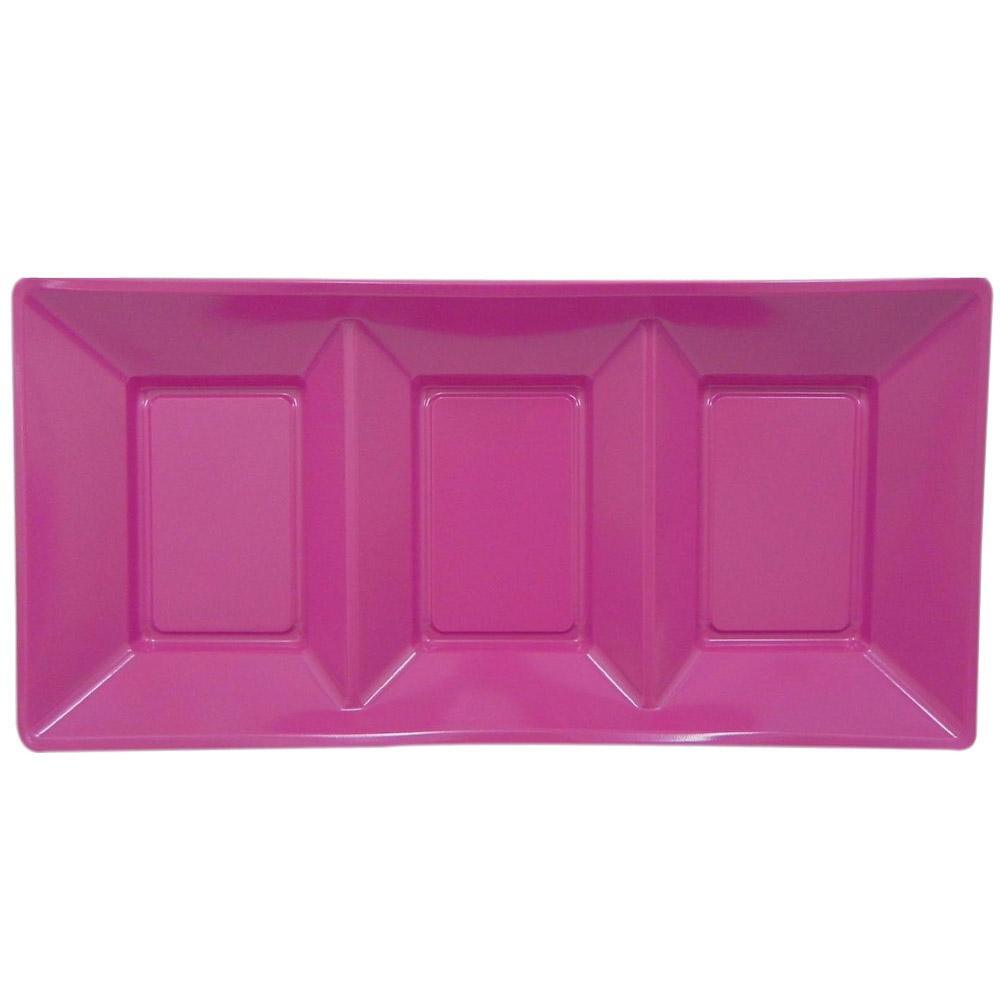 3 Sliced Purple Rectangular Plastic Plate (3 pcs)/ J-305P