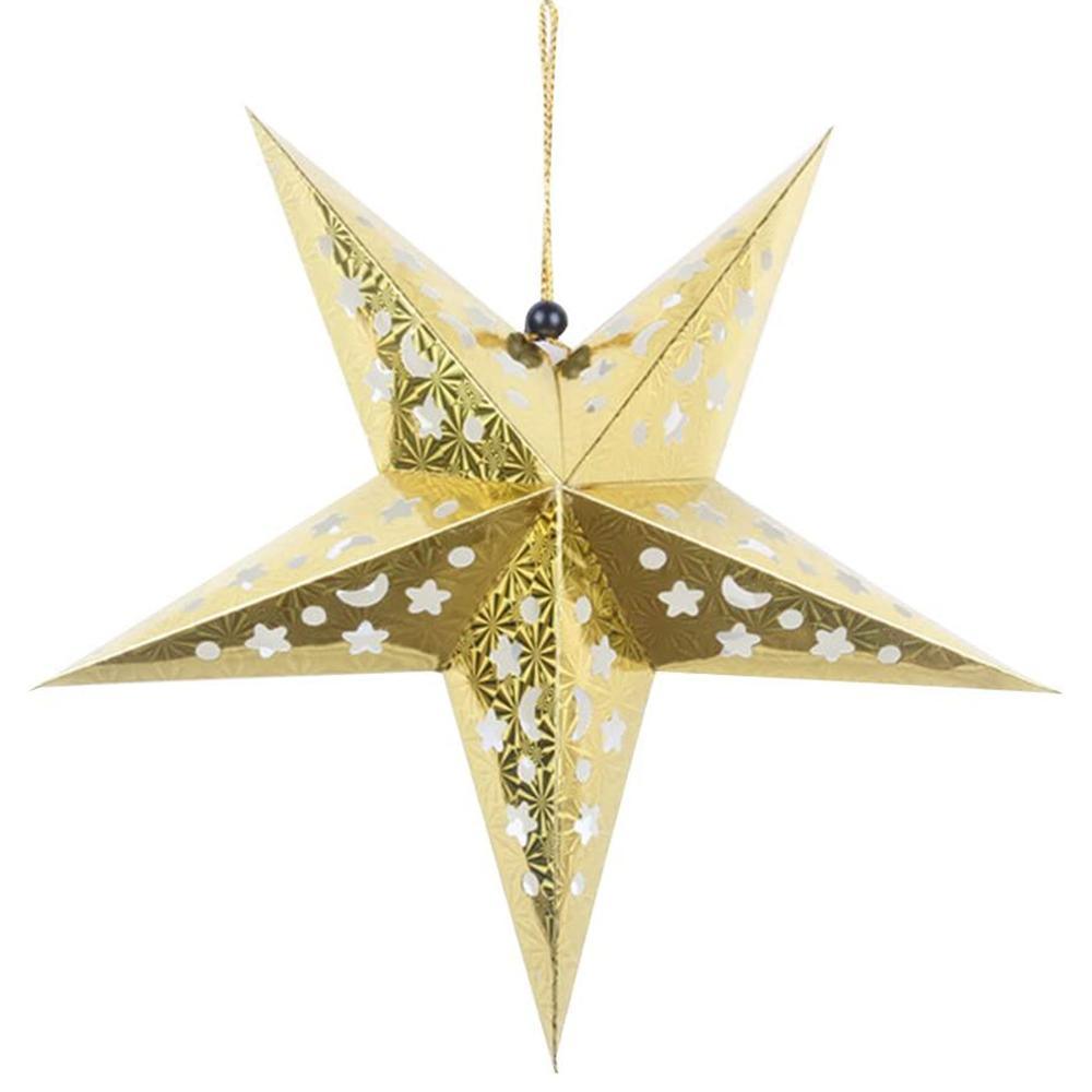 45cm Paper Star Lantern 3D Pentagram LampshadePurple