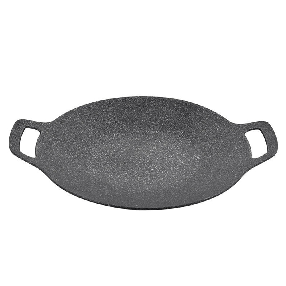 Aluminum Raffinate Outdoor Food BBQ Round Non Stick Griddle Grill Pan 33.5x33.5 CM