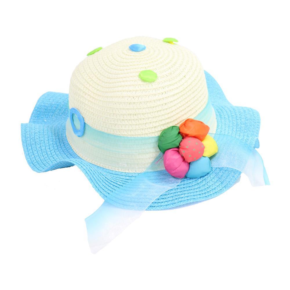 Straw Foldable Brim Hat /E-258Blue