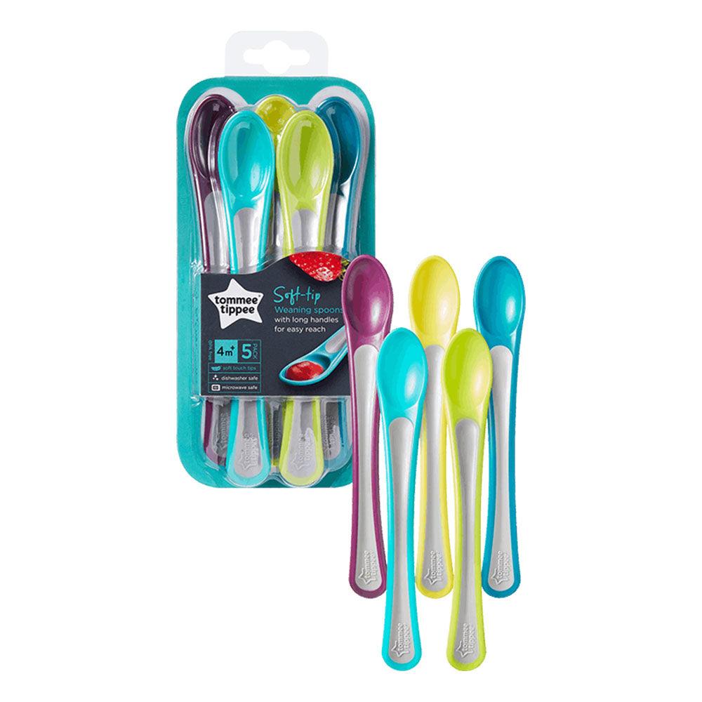 Tommee Tippee 446602 Set Of Soft Tip Weaning Spoons With Long Handle 5 Pcs