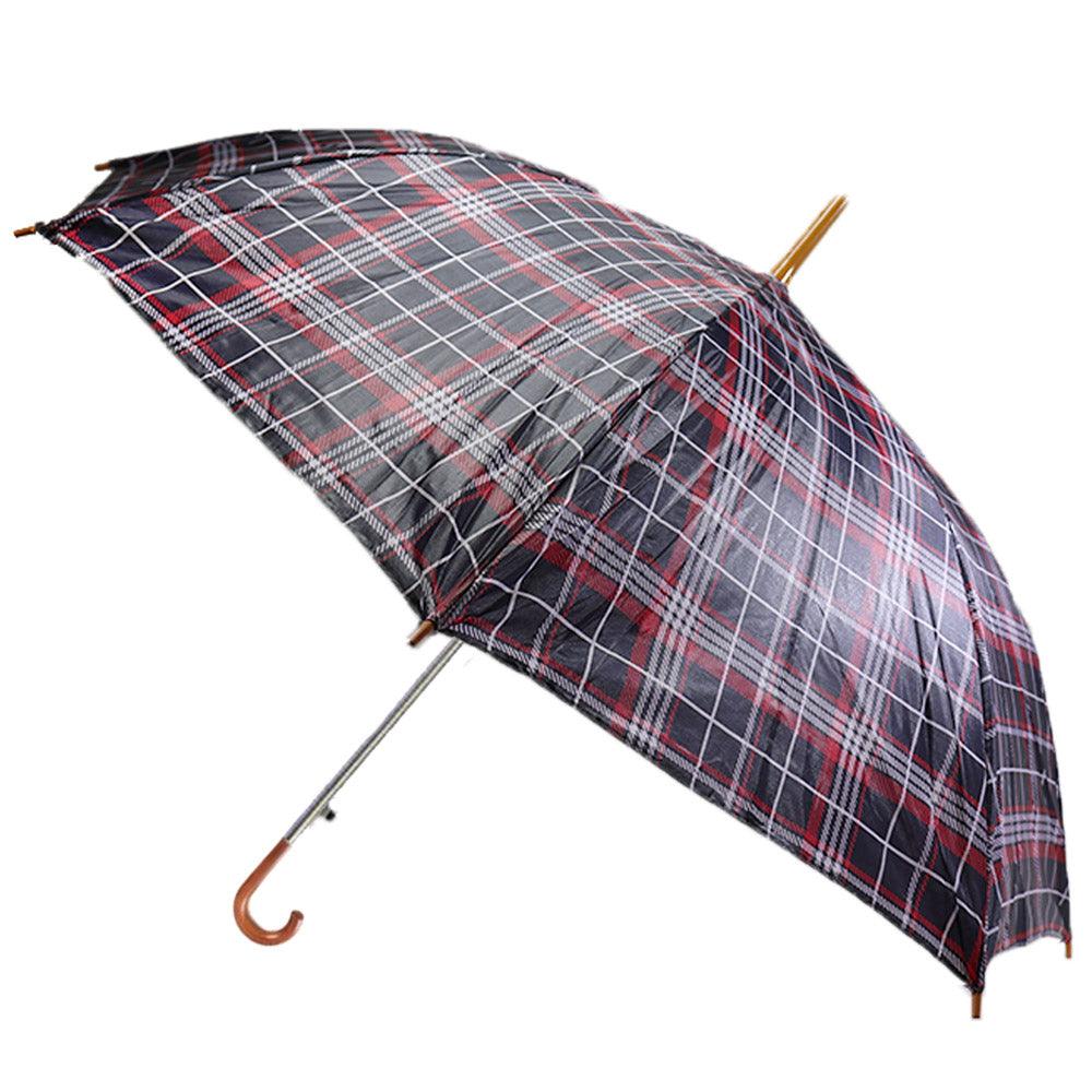 Umbrella With Brown Plastic Hand / Q-1232Black& Red