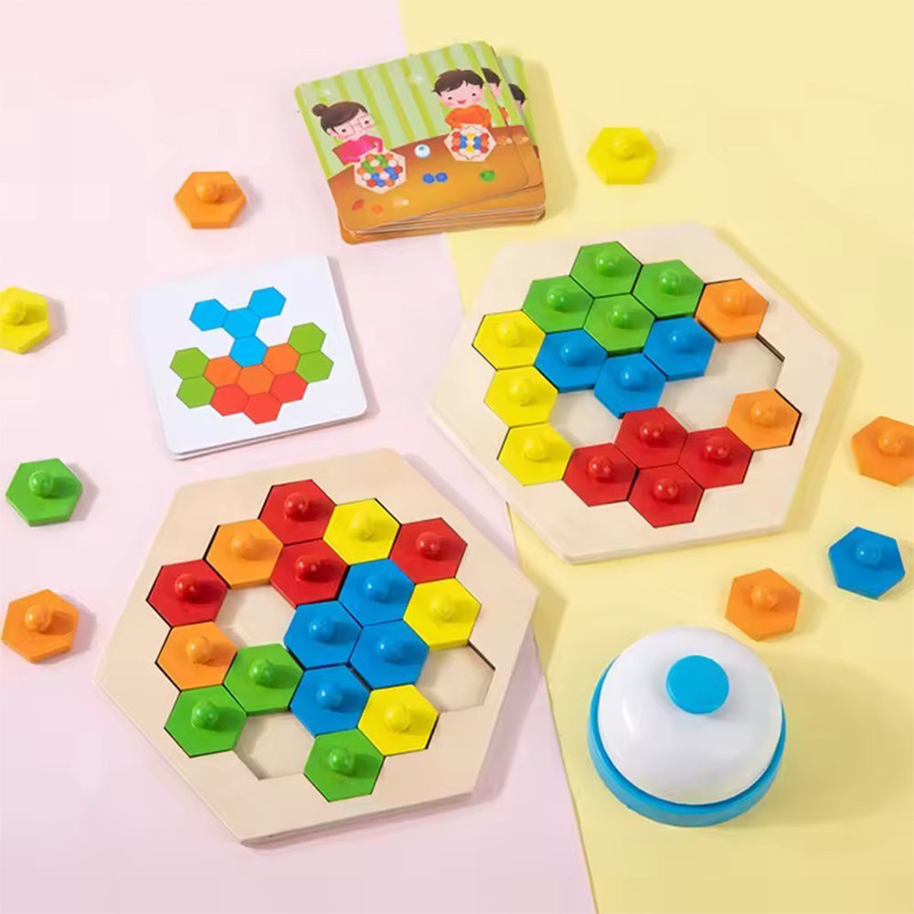 Wooden Hexagon Pattern Puzzle Game