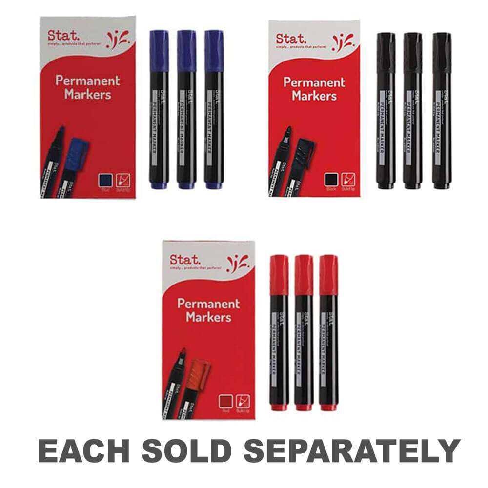 Stat 2.0mm Bullet Nib Permanent Marker 12pcsBlack