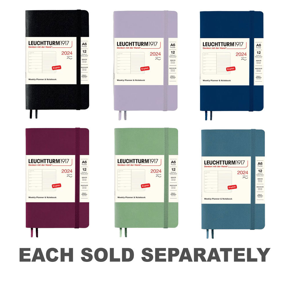 2024 A6 Week Pocket Planner & Notebook (Softcover)Black
