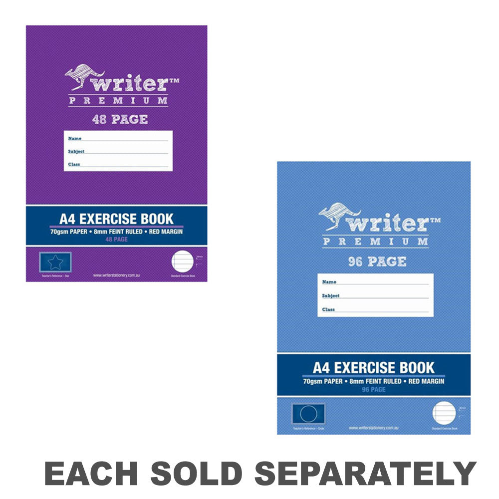 Writer Premium A4 Ruled Exercise Book 8mmCircle Margin